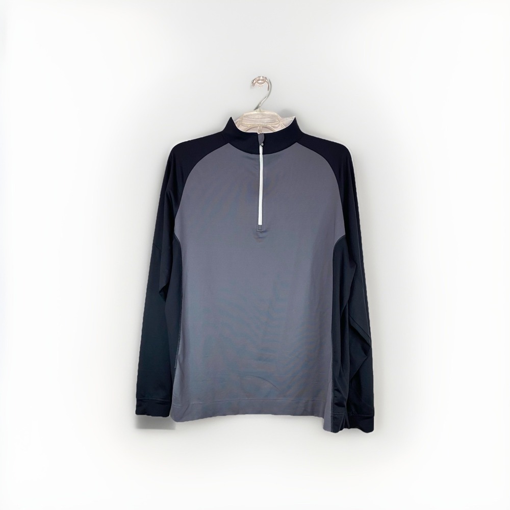Footjoy Jacket Mens‎ XL Gray Black 1/4 Zip Pullover Golf Performance Tech FJ